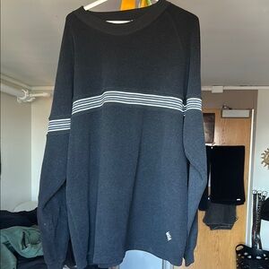 Black Long Sleeve Shirt with White Stripes